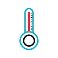 Isolated thermometer outline style medical icon Vector