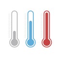 Isolated thermometers in different colors.