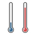 Isolated thermometers in different colors.