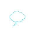 Isolated think blue cloud. Vector illustration background