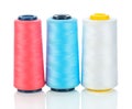 Isolated three spool of thread Royalty Free Stock Photo