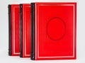 Isolated three volumes red books.