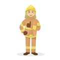 Isolated thumb up fireman.