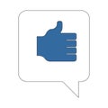 Isolated thumb up icon on a bubble chat