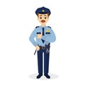 Isolated thumb up policeman.