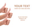 Isolated thumbs up on white