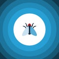 Isolated Tiny Flat Icon. Housefly Vector Element Can Be Used For Tiny, Housefly, Fly Design Concept.