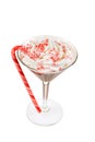 Top view chocolate candy cane martini Royalty Free Stock Photo