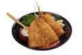 Isolated top view of Fried tempura whiting fish or asohos.