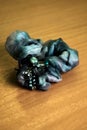 blue hair tie with beads