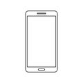 Isolated touchscreen 9:16 smartphone on outline. Royalty Free Stock Photo