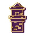 Isolated tower of castle Royalty icon Vector