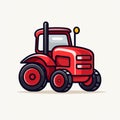 Isolated Tractor on White Background AI Generated