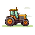 Isolated Tractor on White Background AI Generated