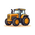 Isolated Tractor on White Background AI Generated