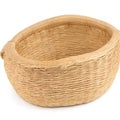 isolated traditional bamboo weaving basket with ears