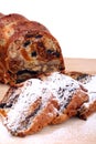 Isolated traditional christmas stollen cake