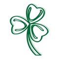 Isolated traditional clover outline