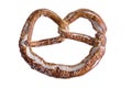 Isolated traditional knot-shaped pretzel