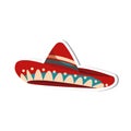 Isolated traditional mexican sombrero sticker Vector
