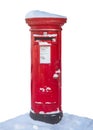 British post box in the snow Royalty Free Stock Photo