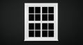 Isolated traditional white window on black Royalty Free Stock Photo