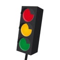 Isolated traffic light with all lights on Royalty Free Stock Photo