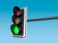 Isolated traffic light. 3D Royalty Free Stock Photo