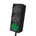 Isolated traffic light with green light on Royalty Free Stock Photo