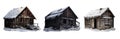 isolated transparent PNG wood shack. set of wood cabins. Cabin in the Woods, Wooden Shack