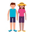 Isolated traveler couple vector design