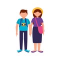 Isolated traveler couple vector design