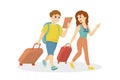 Isolated travelling couple. Royalty Free Stock Photo