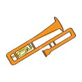 Isolated trombone icon. Musical instrument