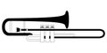 Isolated trombone icon. Musical instrument