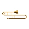 Isolated trombone on white. Royalty Free Stock Photo