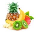 Isolated tropical fruits Royalty Free Stock Photo