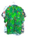 The isolated tropical shirts on white