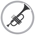 Isolated Trumpet Vector Icon Within Circle Musical Instrument Brasswind Royalty Free Stock Photo