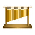 Isolated tubular bells. Musical instrument