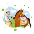 Isolated typical muleteer colombian culture Vector