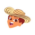 Isolated typical muleteer face colombian culture Vector