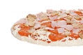 Isolated uncooked pizza Royalty Free Stock Photo