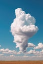 isolated unique cloud shape on a clear sky background