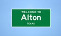 Alton, Texas city limit sign. Town sign from the USA.