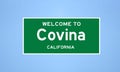 Covina, California city limit sign. Town sign from the USA.