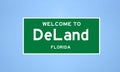 DeLand, Florida city limit sign. Town sign from the USA.