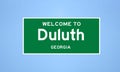 Duluth, Georgia city limit sign. Town sign from the USA.