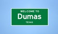 Dumas, Texas city limit sign. Town sign from the USA.