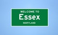 Essex, Maryland city limit sign. Town sign from the USA.